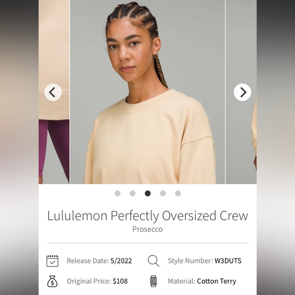 Lululemon- Perfectly Oversized WORDMARK Crewneck- APPROX Sz 8/10- Peachy/Orange - Picture 10 of 16